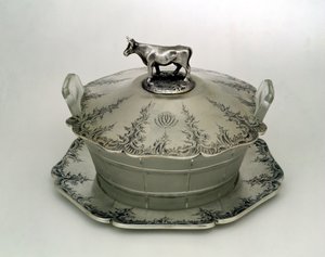Beurrier avec base en verre dépoli